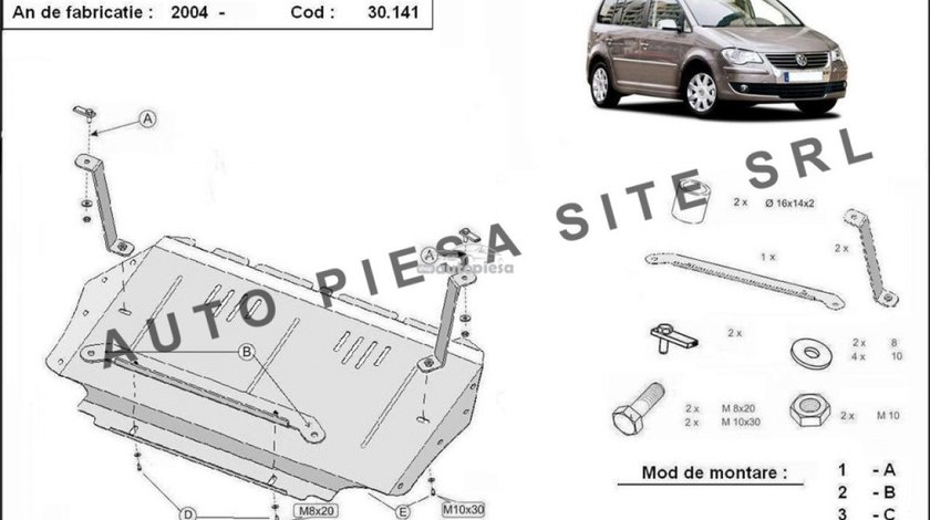 Scut metalic motor VW Touran fabricat incepand cu 2003 APS-30,141 piesa NOUA