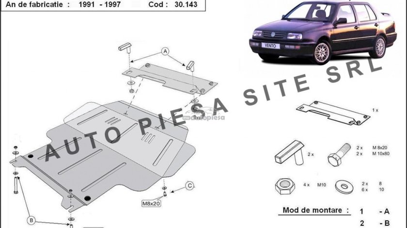 Scut metalic motor VW Vento fabricat incepand cu 1991 APS-30,143 piesa NOUA