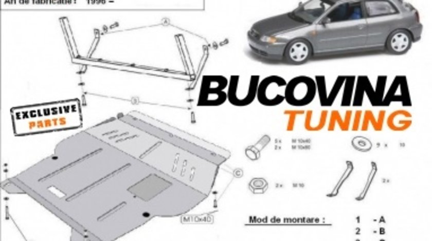SCUT METALIC pentru Audi A3 8L / GOLF 4