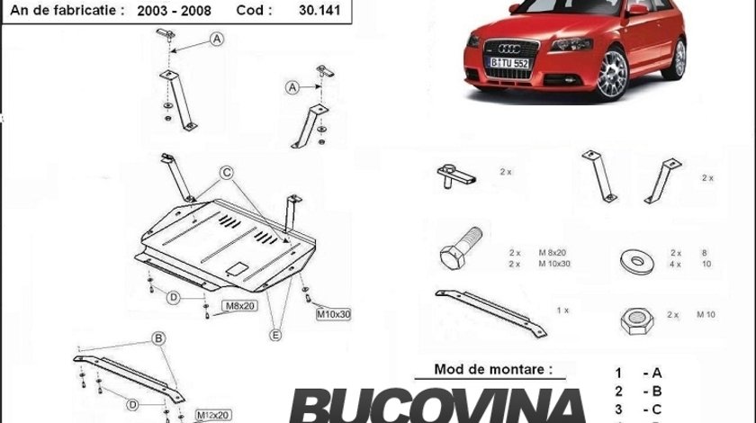 SCUT METALIC PENTRU AUDI A3