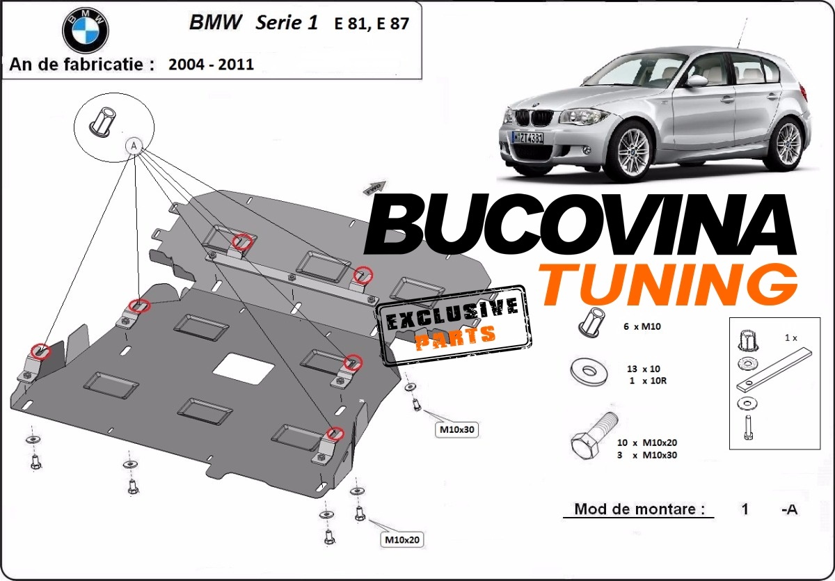 SCUT METALIC  pentru BMW SERIA 1 -  E81