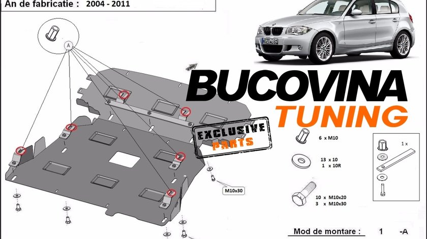 SCUT METALIC pentru BMW SERIA 1 - E81 E87