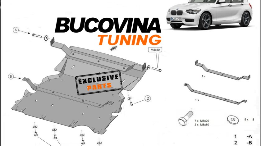 SCUT METALIC pentru BMW SERIA 1 F20/F21