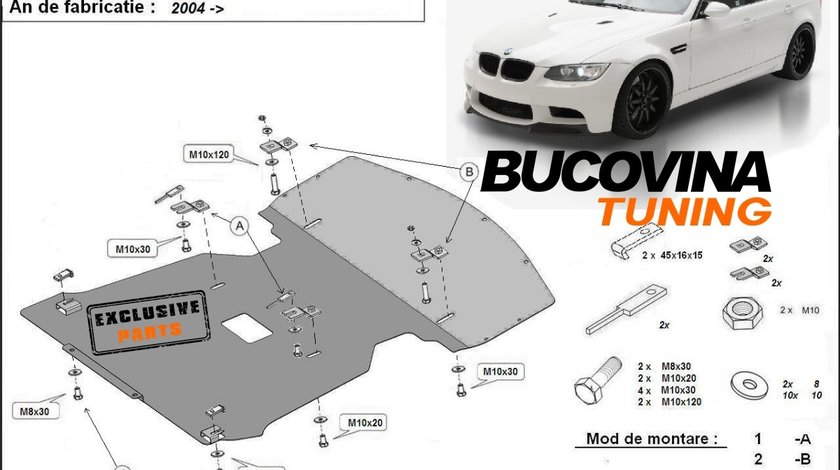 SCUT METALIC pentru BMW SERIA 3 E90/91