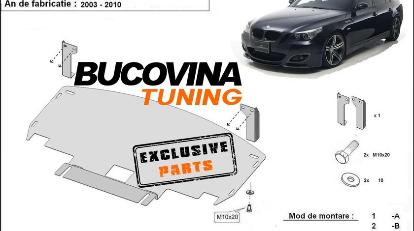 SCUT METALIC pentru BMW SERIA 5 E60/E61 CU BARĂ M