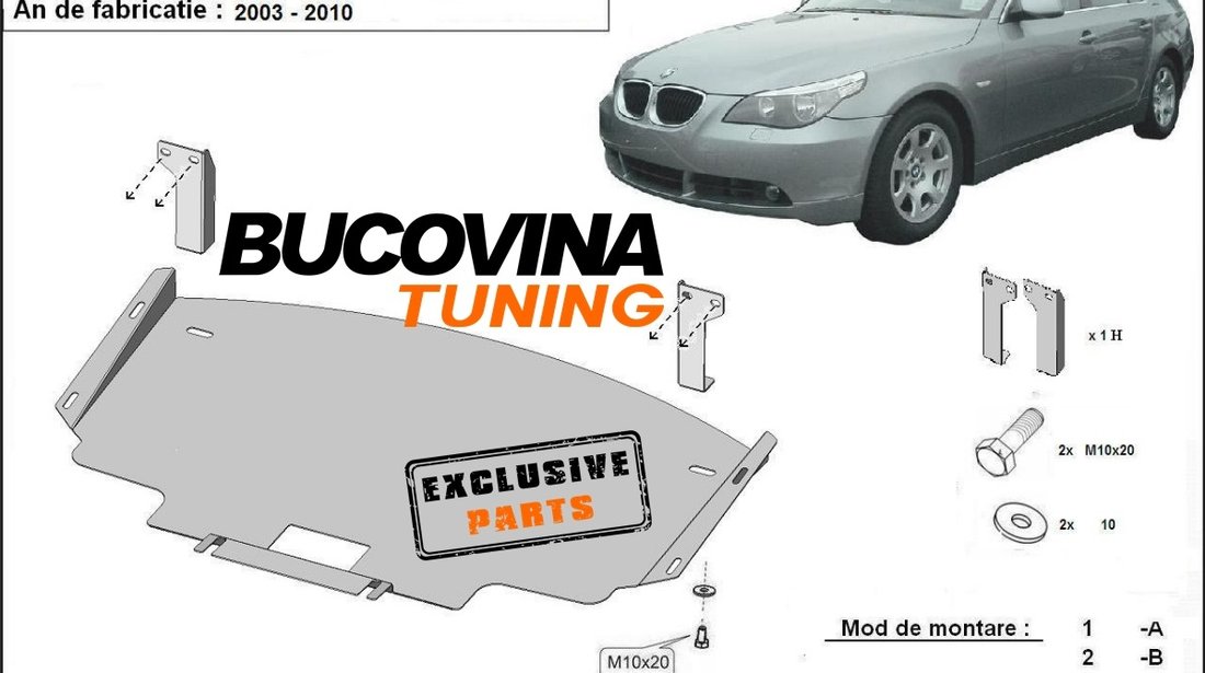 SCUT METALIC  pentru BMW SERIA 5 E60/E61 CU BARĂ NORMALA