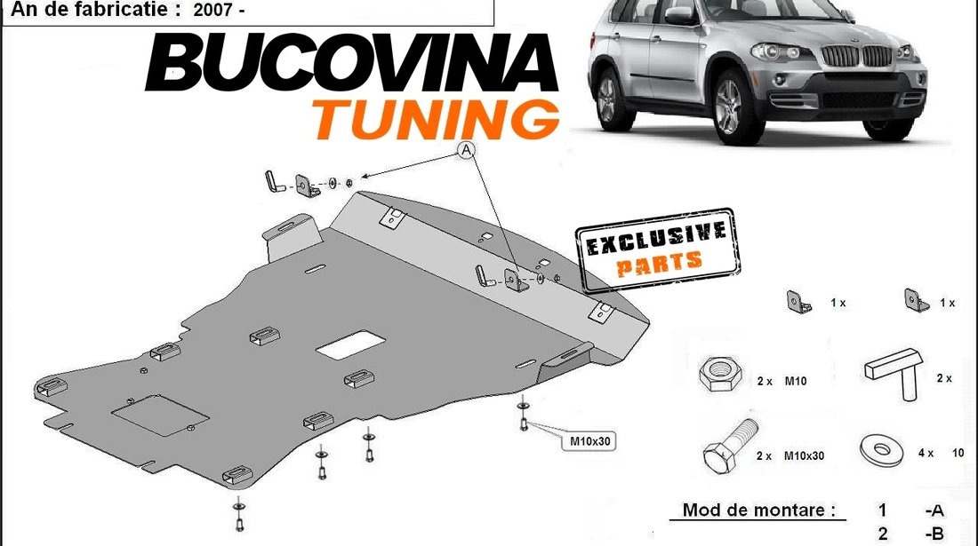 SCUT METALIC  pentru BMW X5  dupa 2007 ( E70 , F15 )