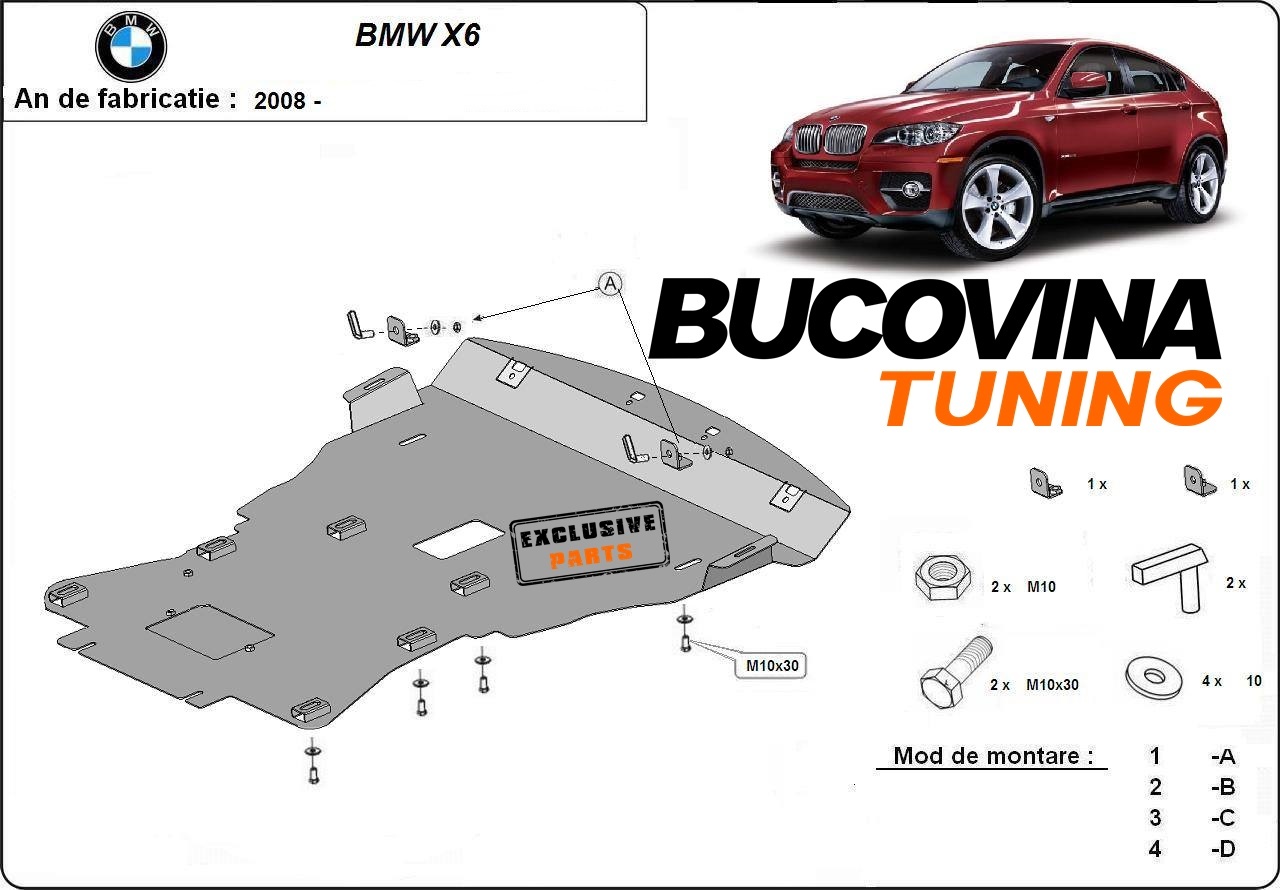 SCUT METALIC  pentru BMW X6  dupa 2008 (