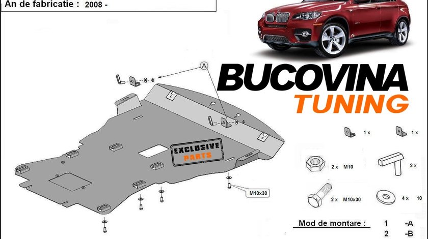 SCUT METALIC pentru BMW X6 dupa 2008 ( E71 , E72 )