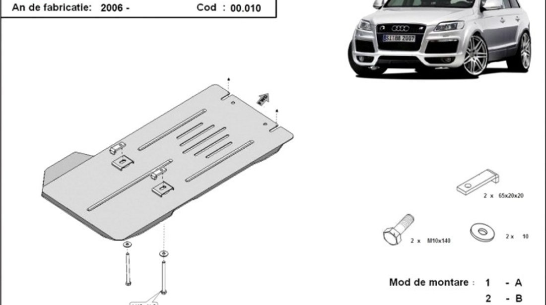 Scut metalic pentru cutia de viteze Audi Q7 2006-2015