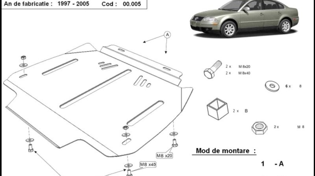 Scut metalic pentru cutia de viteze automata VW Passat B5 1996-2005