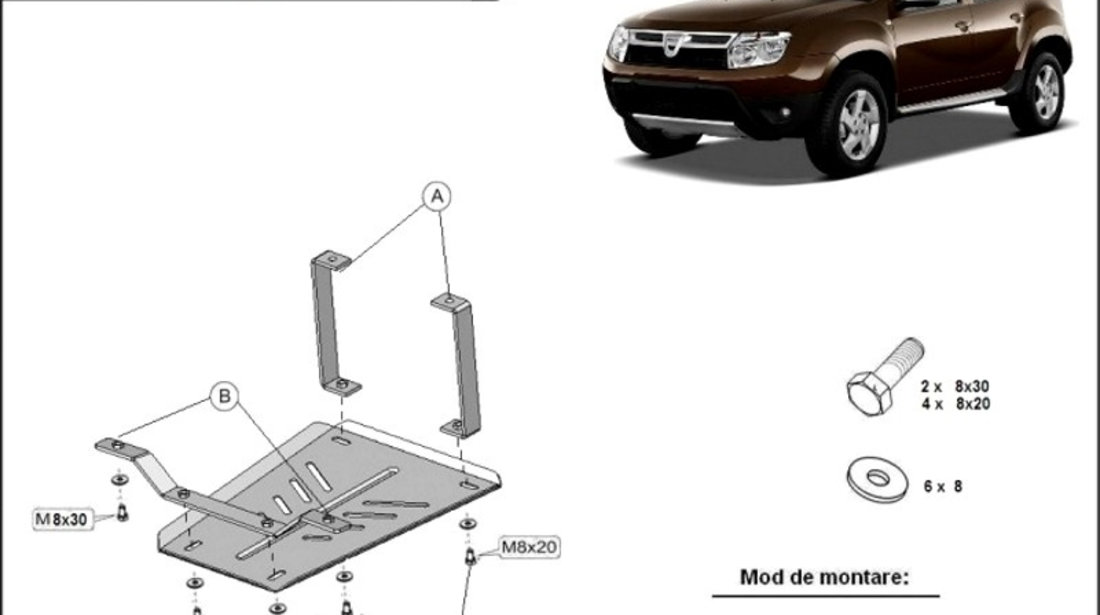 Scut metalic pentru diferential Dacia Duster I 4x4 2010-2013