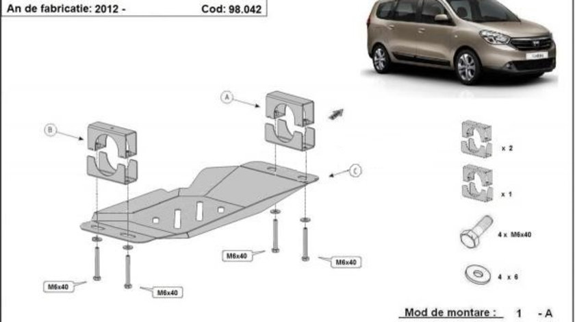 Scut metalic pentru EGR Dacia Lodgy Stop&Go 2012-prezent