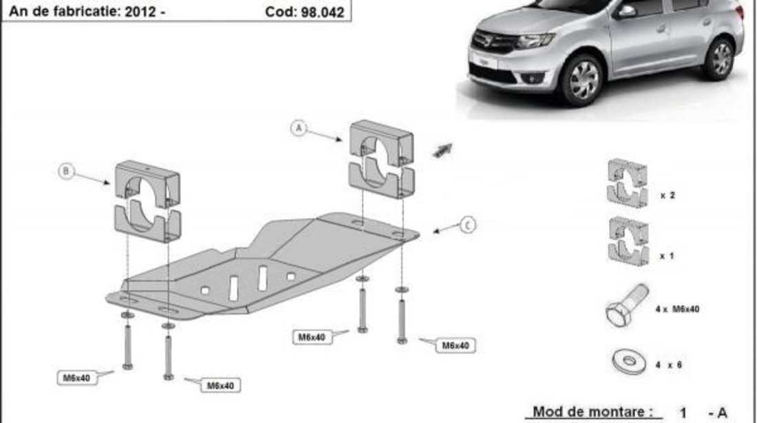 Scut metalic pentru EGR Dacia Logan Stop&Go 2013-2020