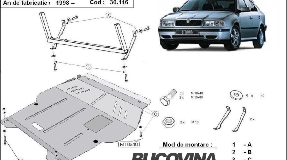 SCUT METALIC  PENTRU SKODA OCTAVIA 1