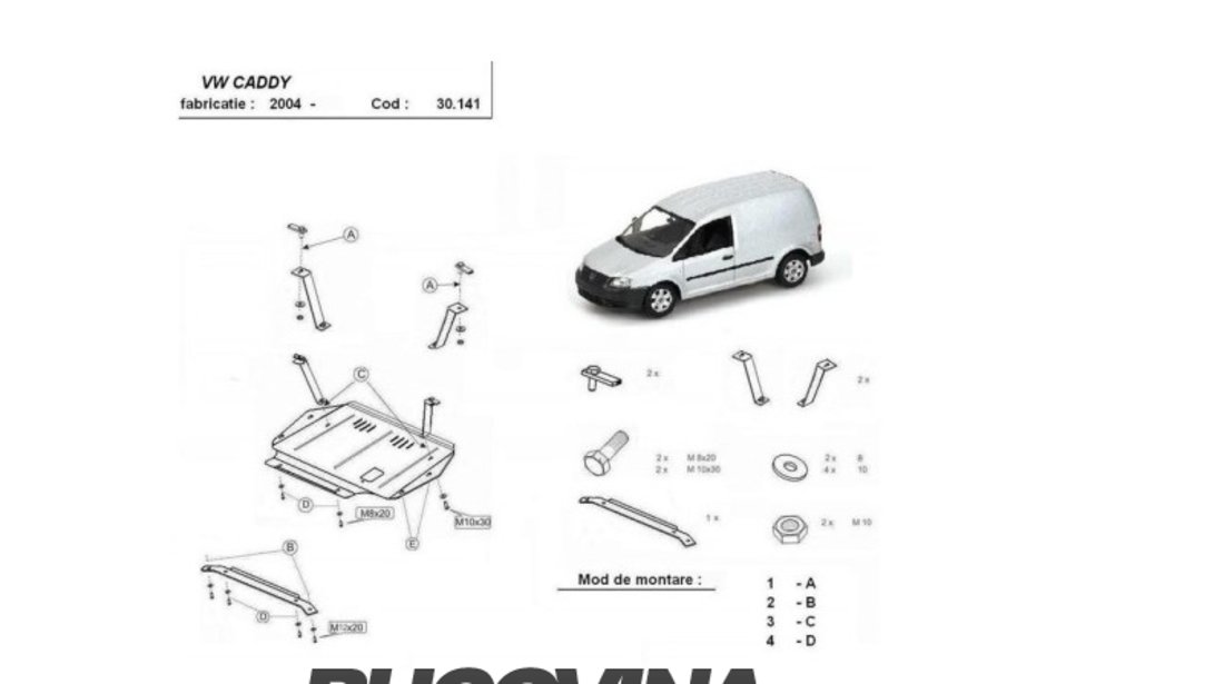 SCUT METALIC  PENTRU VW CADDY