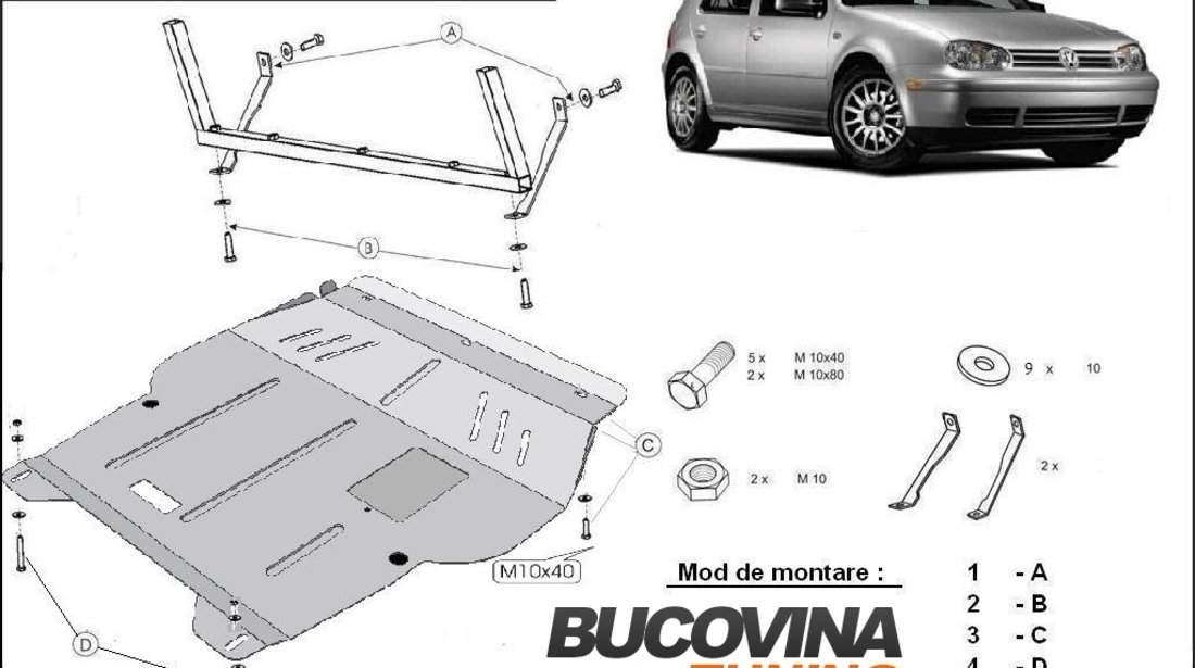 SCUT METALIC  PENTRU VW GOLF 4 / BORA