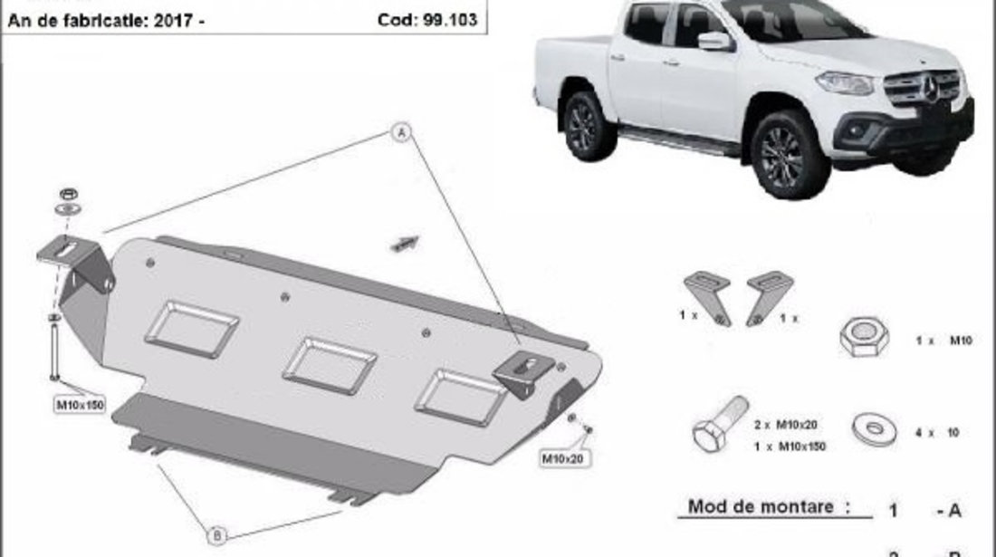 Scut metalic radiator Mercedes X-Class W470 2017-prezent