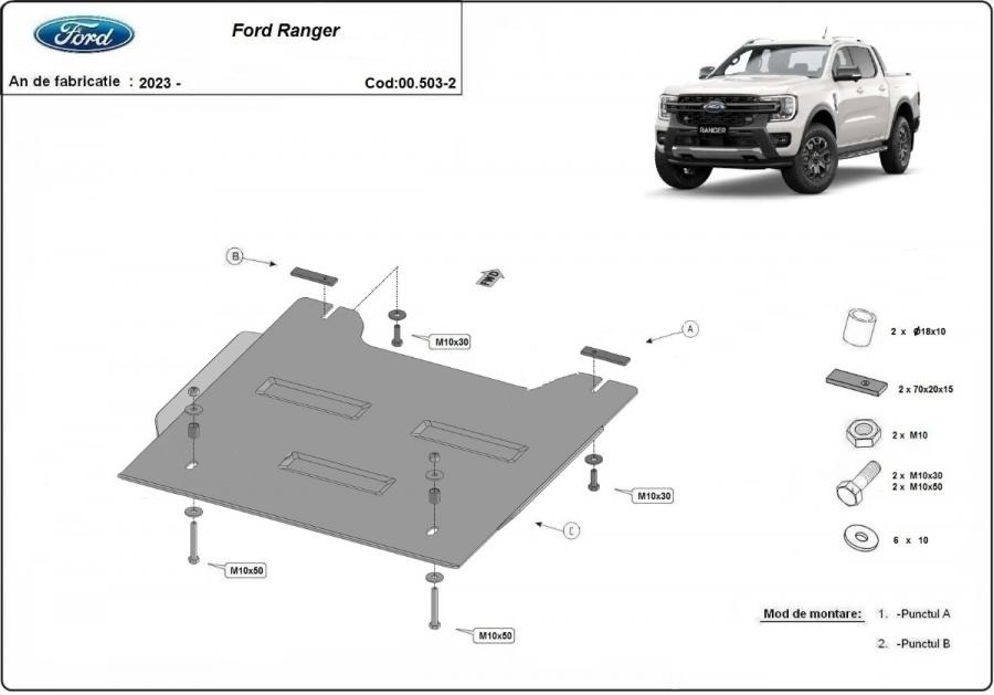 Scut metalic reductor Ford Ranger 2023-prezent