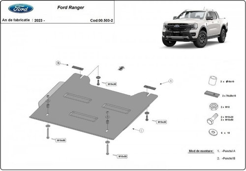 Scut metalic reductor Ford Ranger 2023-prezent