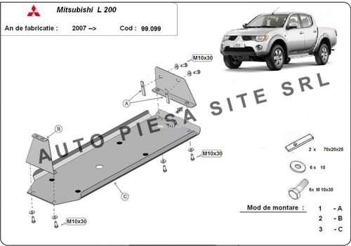 Scut metalic rezervor Mitsubishi L200 fabricat incepand cu 2007 APS-99,099 piesa NOUA