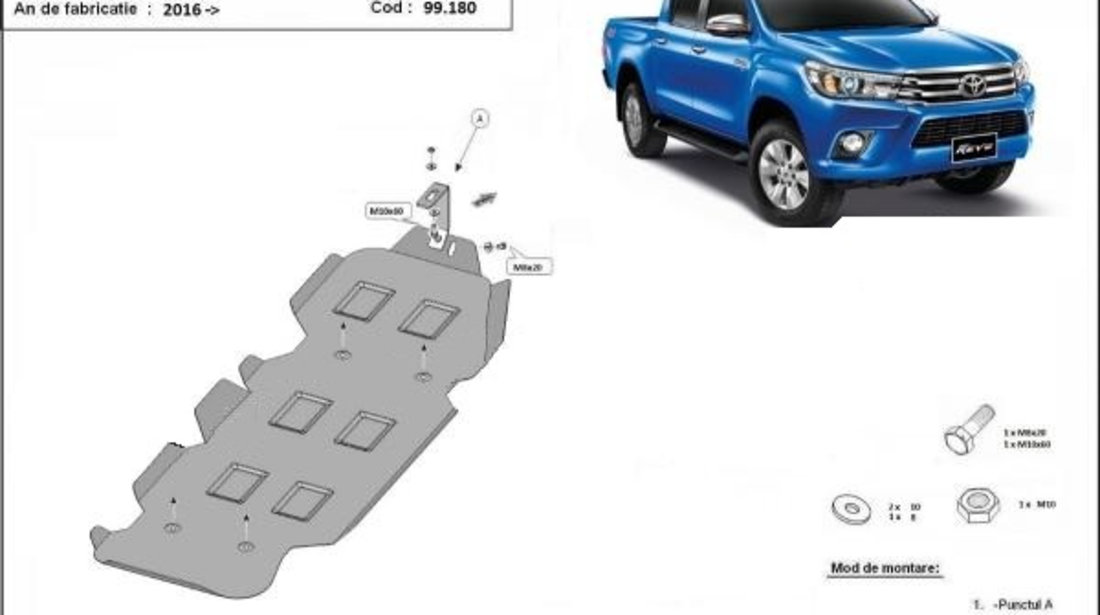 Scut metalic rezervor Toyota Hilux Revo 2016-2021