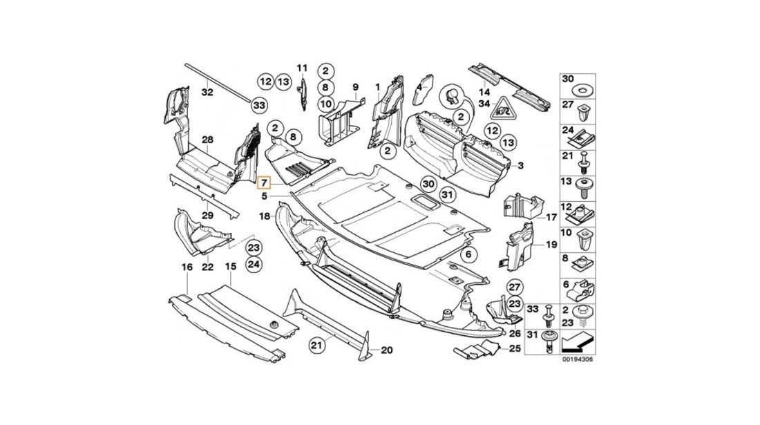 Scut motor dreapta BMW Seria 5 2003-2010 NOU 51717033754 BMW E60 (PARTEA DIN SPATE)