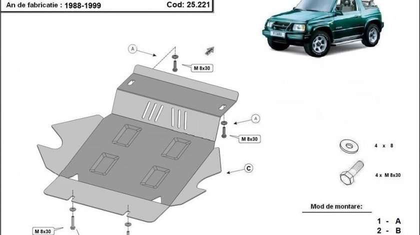 Scut motor metalic 2.0L Benzina Suzuki Vitara 1988-1999