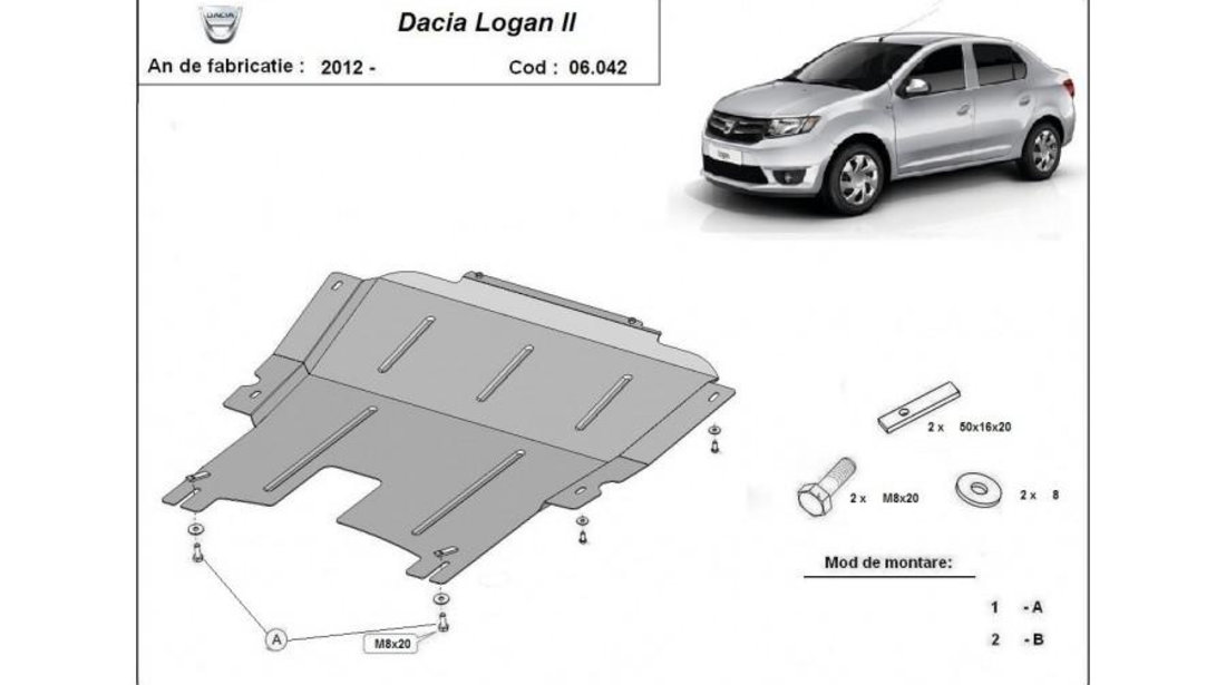 Scut motor metalic 2 Dacia Logan 2 (2012->) #5