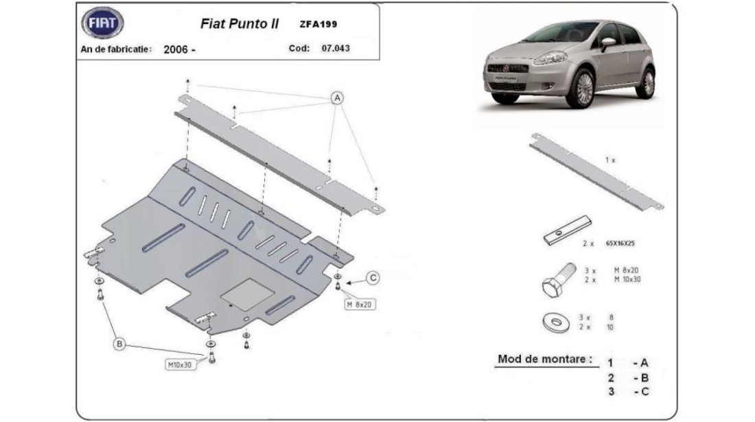 Scut motor metalic 2 Fiat Punto Evo (2008->) [199_] #5