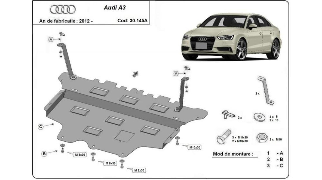 Scut motor metalic (8v) - cutie viteza automata Audi A3 (2013->) [8V7,8VE] #5