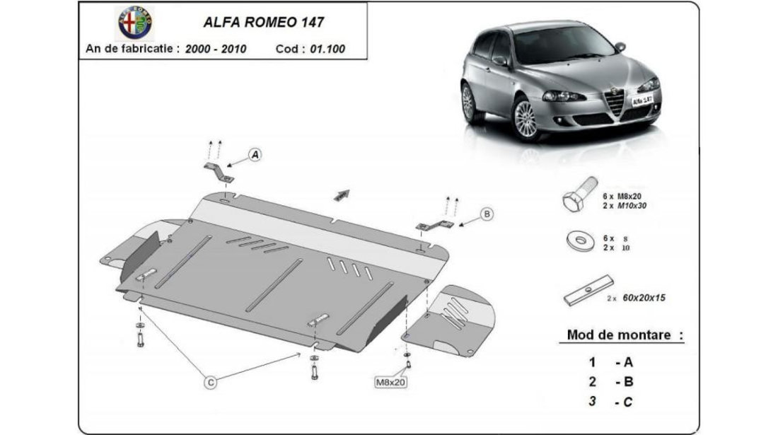 Scut motor metalic Alfa Romeo 147 (2001-2010) [937] #5