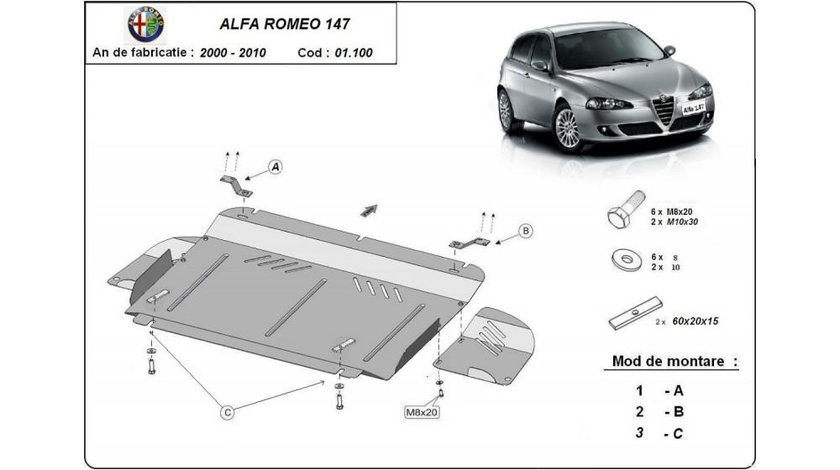 Scut motor metalic Alfa Romeo 147 (2001-2010) [937] #5