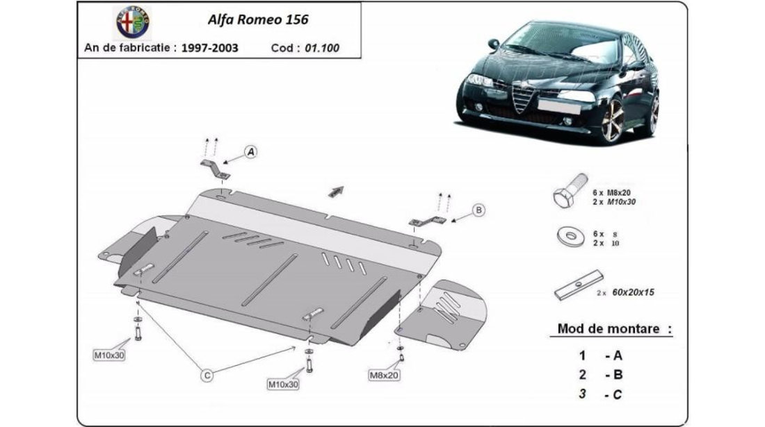 Scut motor metalic Alfa Romeo 156 (1997-2006) [932] #5