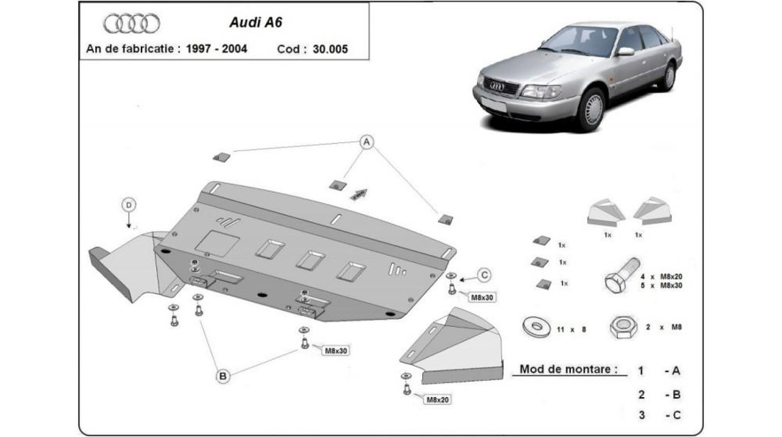 Scut motor metalic Audi A6 (1997-2001) [4B, C5] #5