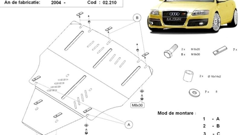 Scut motor metalic Audi A6 C6 2004-2011