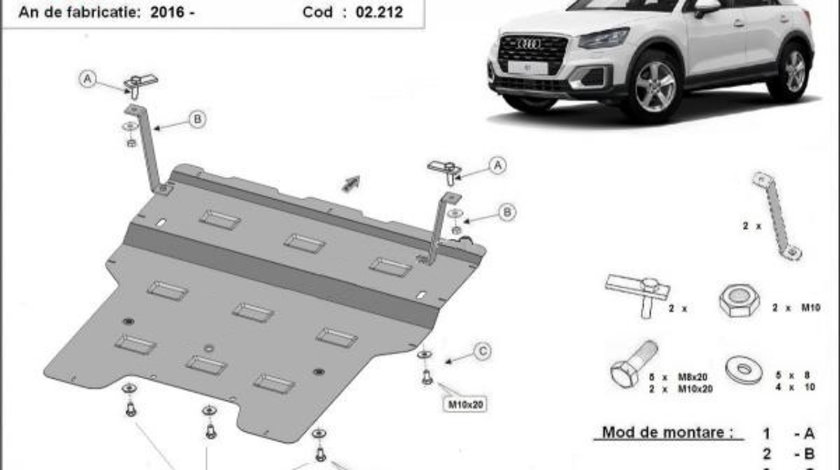 Scut motor metalic Audi Q2 2016-prezent