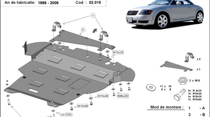 Scut motor metalic Audi TT 1998-2006