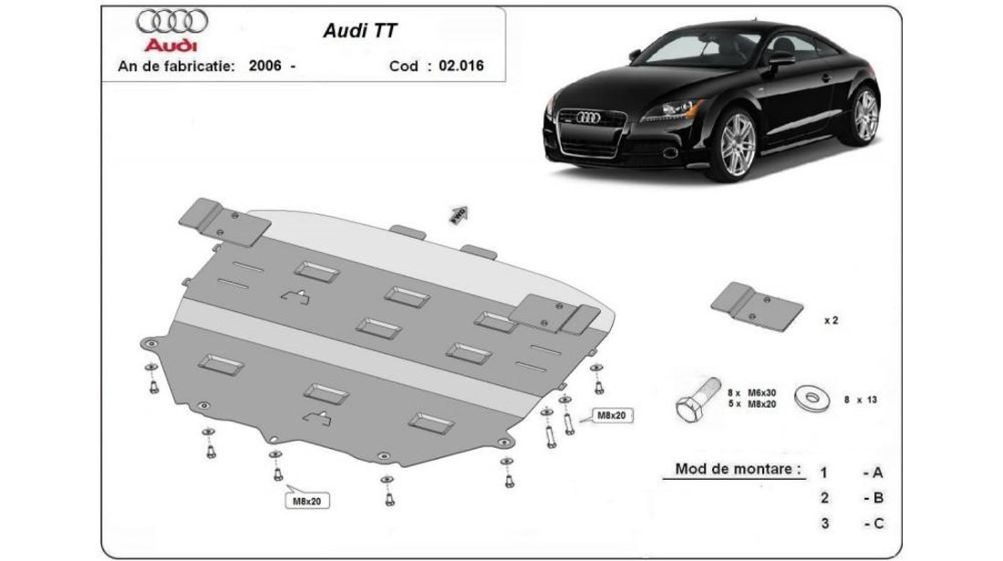 Scut motor metalic Audi TT (2006-2010) [8J] #5