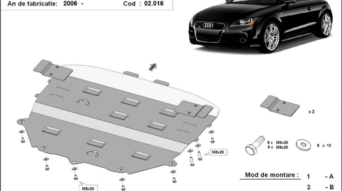 Scut motor metalic Audi TT 2006-2014