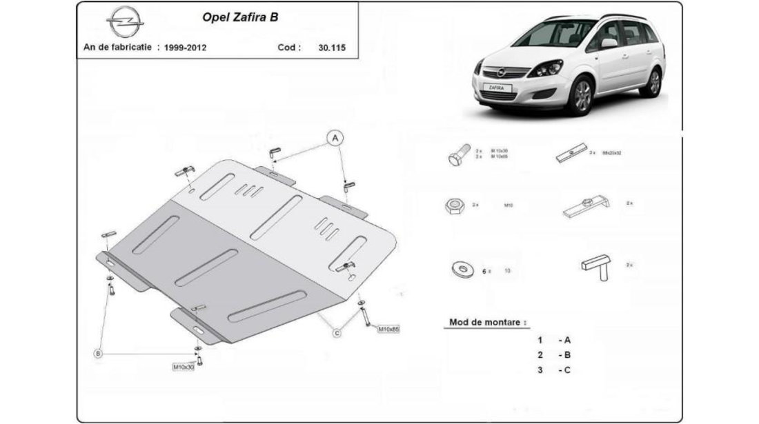 Scut motor metalic b Opel Zafira B (2005->)[A05] #5