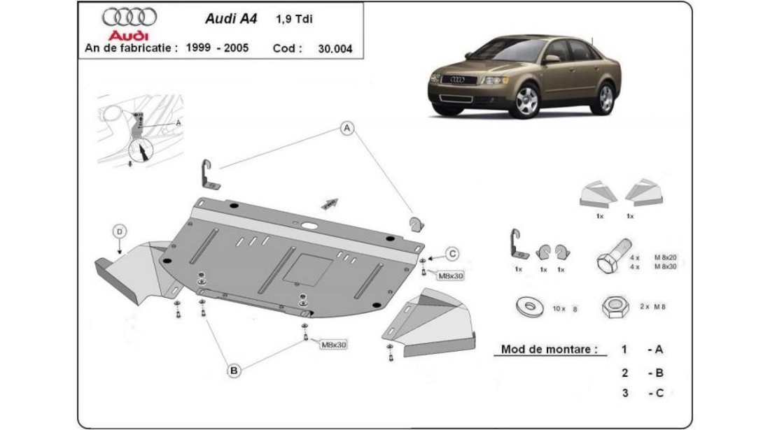 Scut motor metalic b6, 1.9 tdi Audi A4 (2000-2004) [8E2, B6] #5