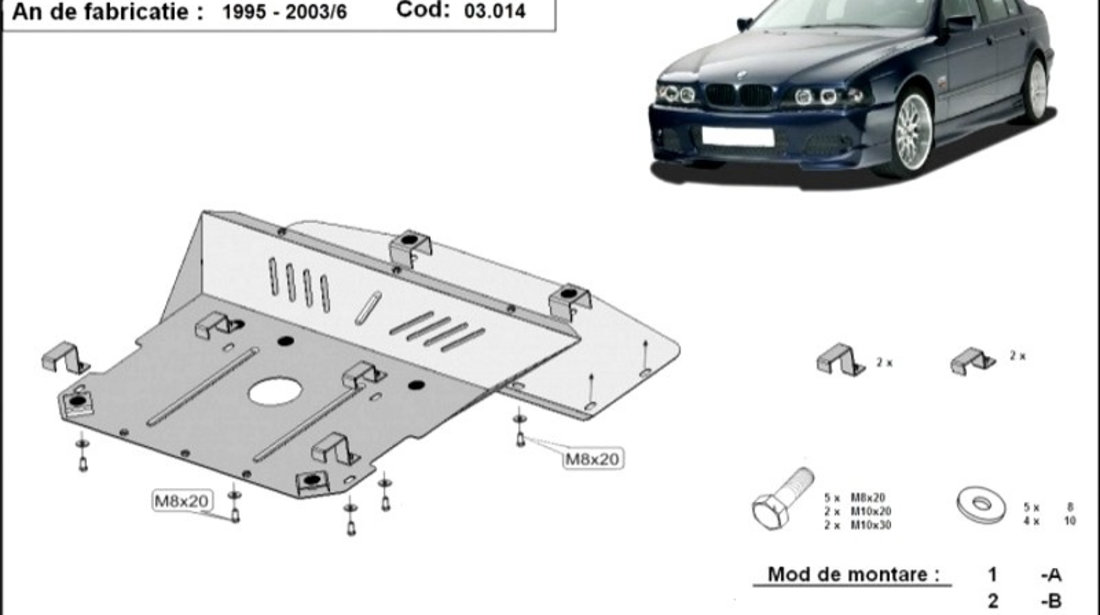 Scut motor metalic Bmw Seria 5 E39 1995-2004