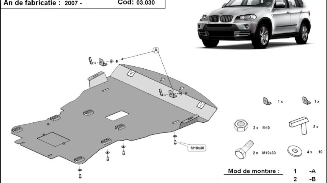 Scut motor metalic Bmw X5 E70 2007-2013