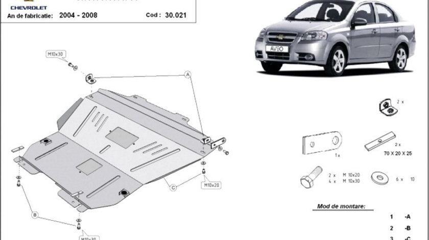 Scut motor metalic Chevrolet Aveo 2004-2008