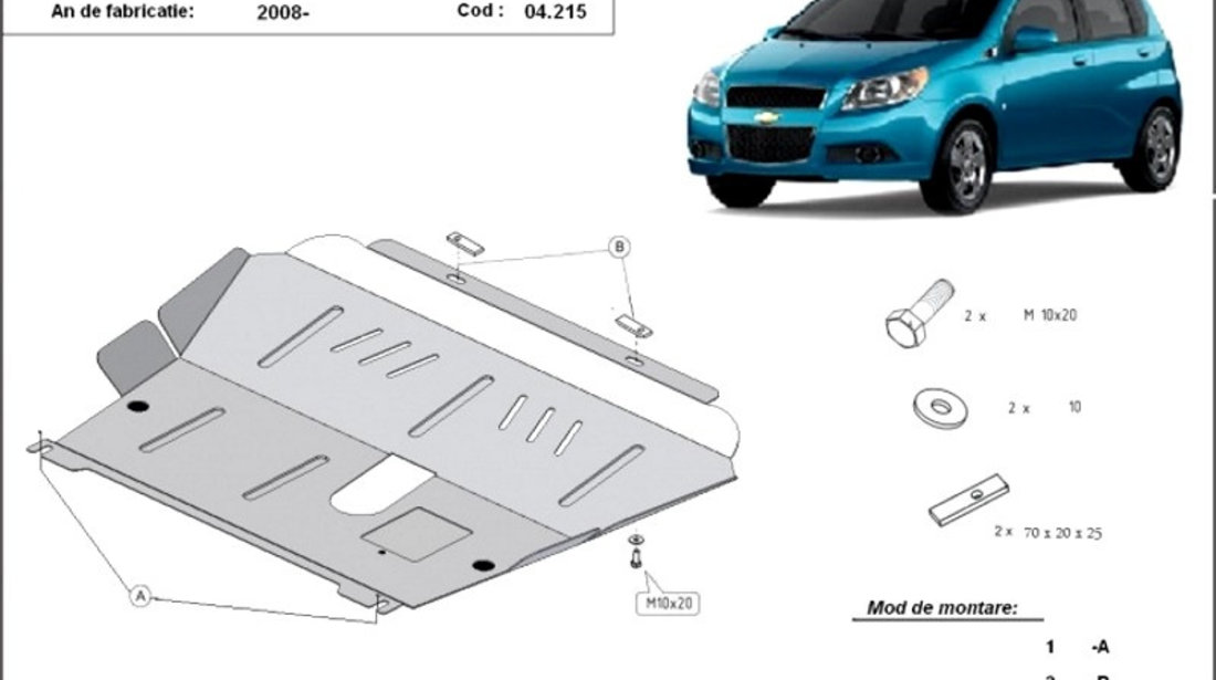 Scut motor metalic Chevrolet Aveo 2008-2011