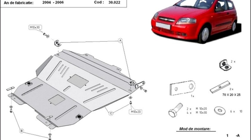 Scut motor metalic Chevrolet Kalos 2004-2008