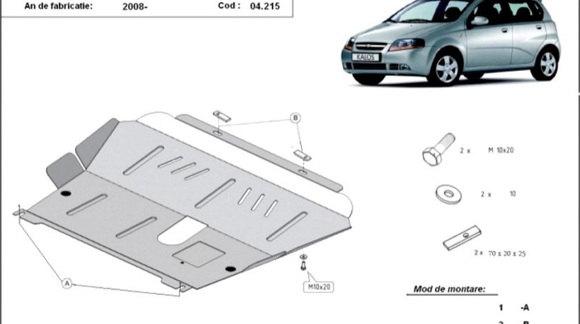 Scut motor metalic Chevrolet Kalos 2008-2011