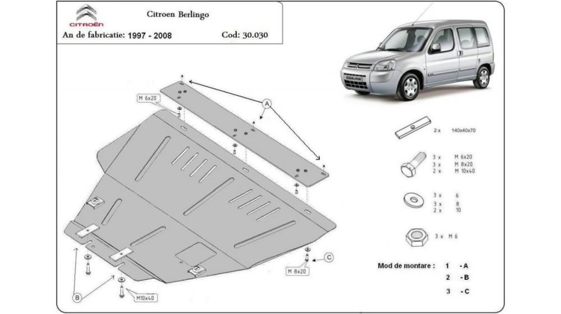 Scut motor metalic Citroen Berlingo (1996-2002) #5