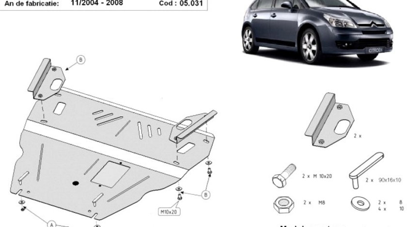 Scut motor metalic Citroen C4 2004-2008